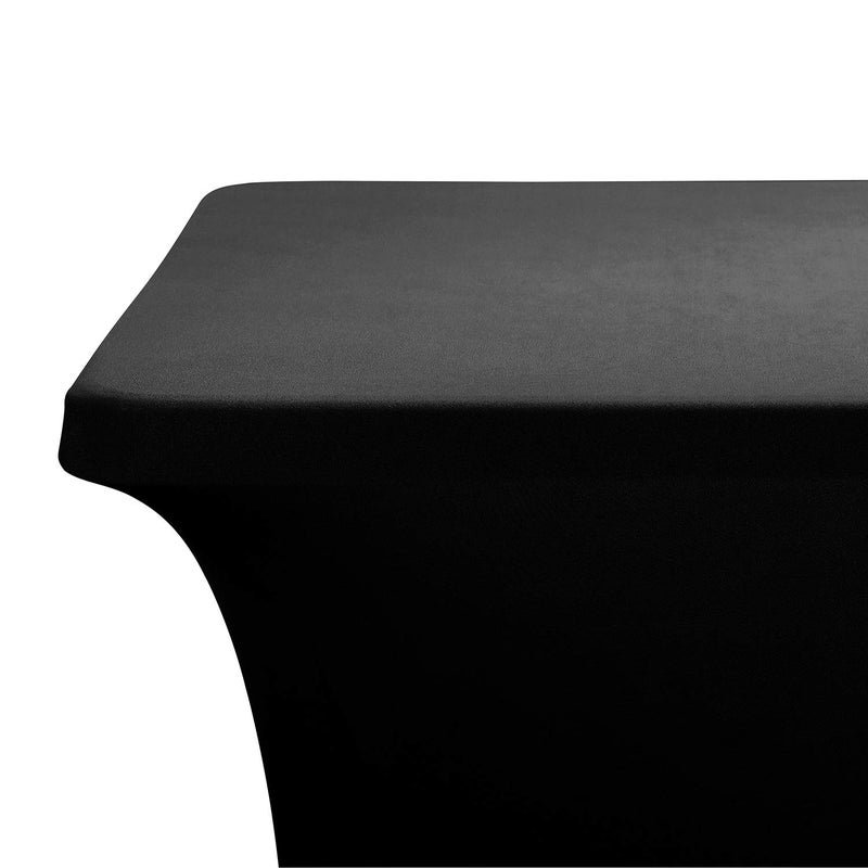 LZY Spandex Fitted Stretch Table Cover for 6 ft or 4ft or 8ft Folding Table, Rectangular Cocktail Tablecloth, Perfect for Party or Banquet (8FT Black) - Image 4